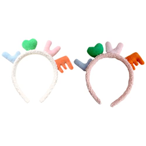 MAGICLULU 2St lustiges Stirnband kinder haarschmuck kids hair accessories Weißes Haarband Kinder Fotozubehör Haarschmuck Liebe schmücken Requisiten Kopfbedeckung Polyester von MAGICLULU