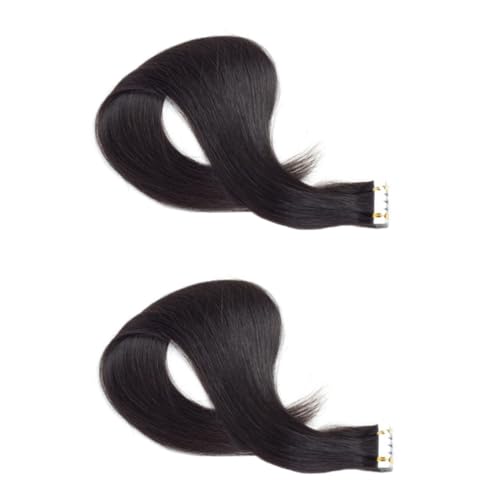 MAGICLULU 2St schwarzes Klebeband Tape-Extensions menschliches Haar Nanoband voll Haarklammer Haarband echte haarverlängerungen Perücke Haarnadel Schlüsselanhänger Haarteil Damen Haarglätter von MAGICLULU