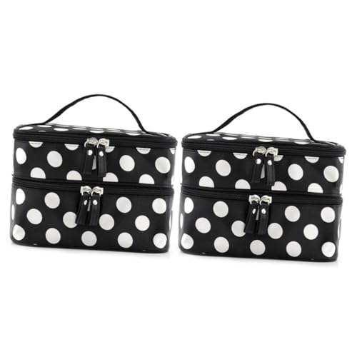 MAGICLULU 2St zweilagige Kosmetiktasche Reise-Make-up-Set Kosmetiktasche mit Reißverschluss schminktasche Portable Tragetasche Make-up-Taschen Reise-Make-up-Organizer Doppelschicht Reisen von MAGICLULU