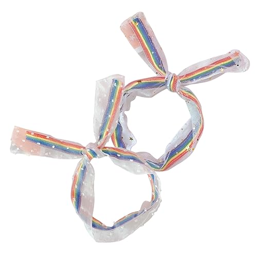 MAGICLULU 2er-pack Gepunktetes Netz-spitzen-haarband – Regenbogen- Und Sternendesign Langlebig Tolle Geschenkidee von MAGICLULU