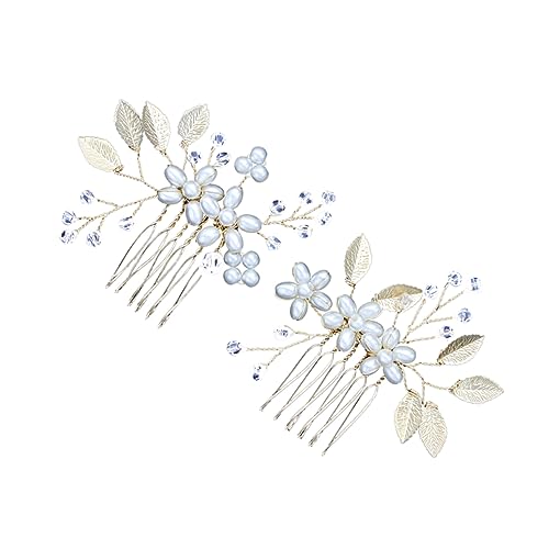 MAGICLULU 2St Kopfschmuck für die Braut Perle Haarnadel hochzeit kopfschmuck haar zubehör haarschmuck Tiara Brauteinsatzkamm Frauen Haarnadel Europäisch und amerikanisch von MAGICLULU