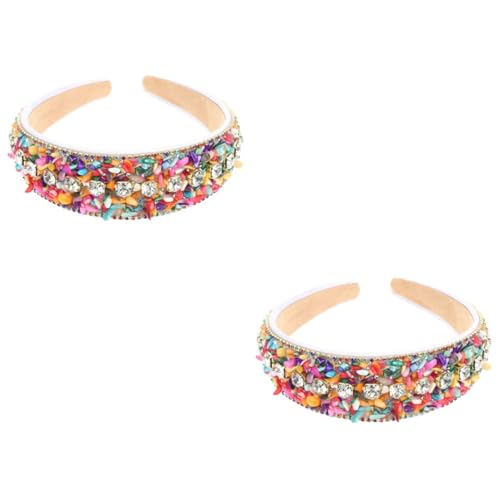 MAGICLULU 2st Diamant-stirnband Strass-stirnbänder Stoffstirnband Modische Stirnbänder Breites Stirnband Stirnbänder Für Damen Stirnband Damen Haargummi Fake-türkis Fräulein Flauschige Tuch von MAGICLULU