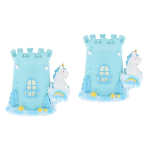 MAGICLULU 2st Einhorn-Ornamente Lippenstift-Organizer-Becher Kunsthalter Behälter Für Kleinigkeiten Aufbewahrungsbehälter Für Stifte Kugelschreiber Topf Geschenk Harz Mädchen Vase Stiftstil von MAGICLULU