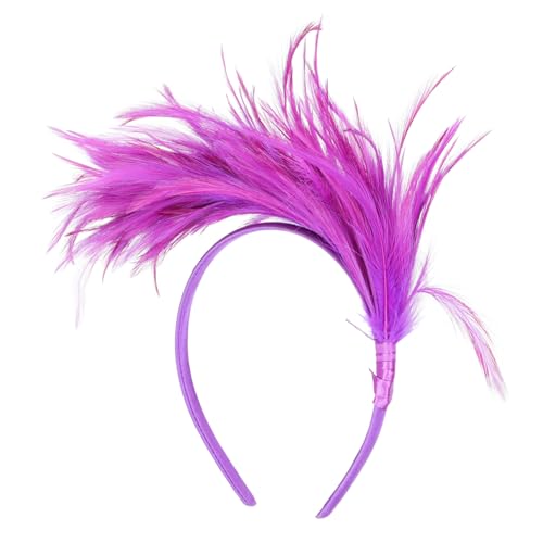 MAGICLULU 2st Feder Stirnband Kleid Für Kinder Haargummi Make-up-haarband Kleidung Für Kinder Kopfschmuck Für Frauen Hüte Violett Fräulein Charme Plastik Monstera-blätter von MAGICLULU