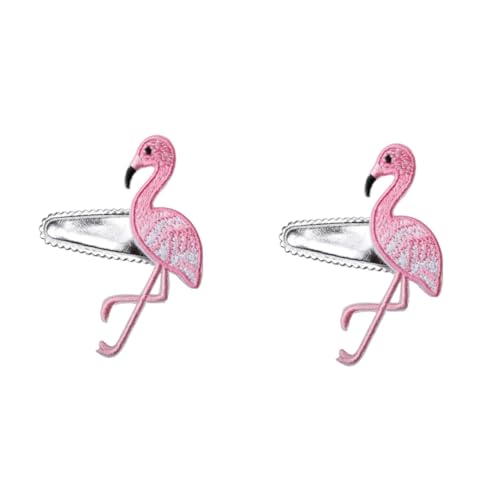 MAGICLULU 2st Flamingo-haarnadel Haarklammer Haarspangen Haarklemme Stickerei Haarnadel Mädchen Rosa Haarschmuck Kind von MAGICLULU