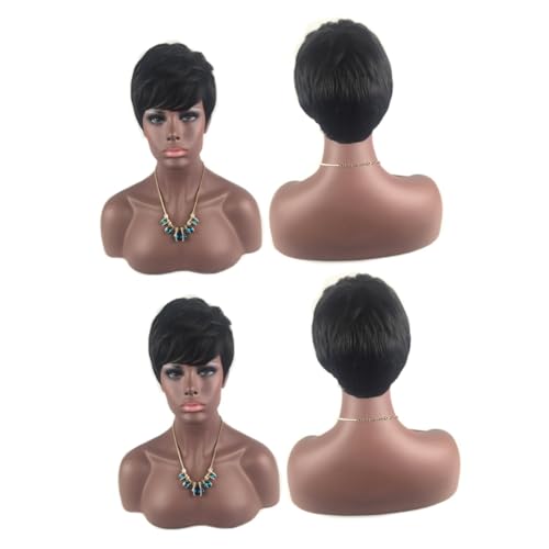 MAGICLULU 2st Haarschmuck Halloween-perücke Toupet Für Frauen Schwarze Perücke Lockige Afro Perücke Echthaar Perücke Abdeckung Schwarze Cosplay-perücke Perücken Modellieren Damen Rosennetz von MAGICLULU