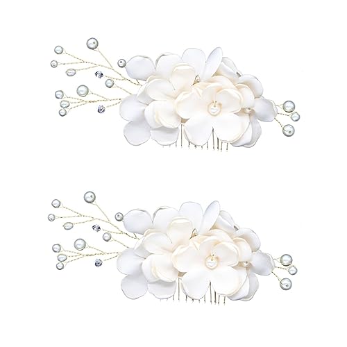 MAGICLULU 2st Haarschmuck Für Die Braut Brauthaarschmuck Hochzeitskopfschmuck Für Die Braut Haarspangen Für Die Braut Blumen-haarschmuck Koreanisch Zubehör Damen von MAGICLULU