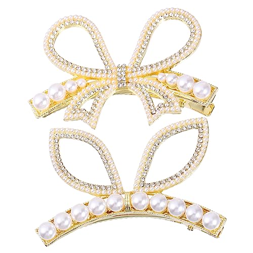 MAGICLULU 2st Haarnadel Hochzeit Strass Kopfschmuck Curl-pin-clips Tiara Für Mädchen Hochzeitshaarschmuck Für Frauen Haarspangen Mit Strass Fräulein Einfach Seitenclip Zinklegierung von MAGICLULU