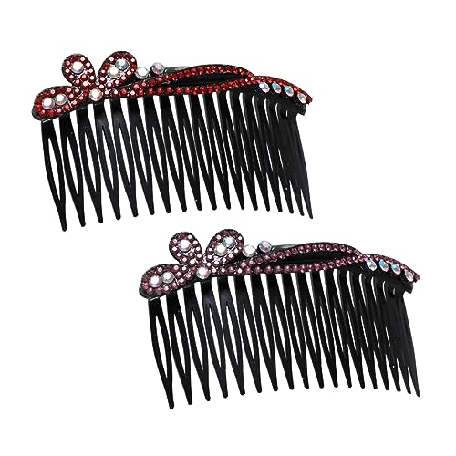 MAGICLULU 2St Seitenkamm für Mädchenhaare Frauenhaare Haarspange schieben Haarschmuck für Damen Kämme Haarspangen Haarkamm Stift Haarkamm für Frauen Farbiger Diamant Haarnadel Yiwu Braut von MAGICLULU