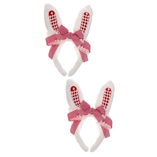 MAGICLULU 2st Hasenohr Stirnband Mädchen-outfits Stirnband Verkleiden Haargummis Für Mädchen Kaninchen-cosplay-kopfbedeckung Neujahrsparty-stirnband Hut Für Kinder Damen Hasen Ohren Rot von MAGICLULU