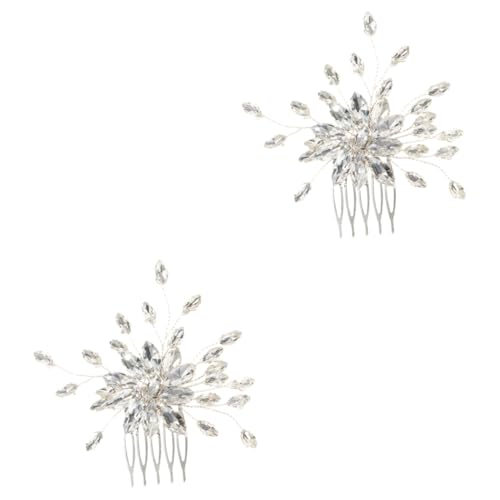 MAGICLULU 2st Kamm Haarschmuck Für Die Hochzeit Hochzeits-tiara Haarkämme Für Damen Accessoires Feines Haar Hochzeitshaar Europäisch Und Amerikanisch Plastik Zubehör Braut von MAGICLULU