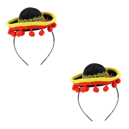 MAGICLULU 2st Haarreifen Halloween Mexikanischer Hut Sombrero-hüte Mit Fransen Stirnbänder Für Herren Mexikaner Mützen Und Hüte Für Herren Stirnbänder Für Männer Tiara Mexiko Haustier Kind von MAGICLULU