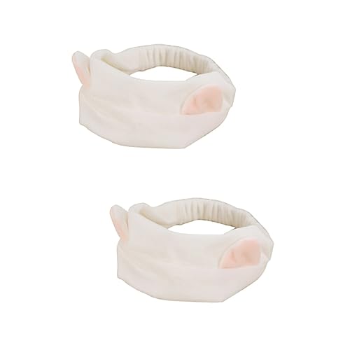 MAGICLULU 2St Frauen Schönheit Haarband haar zubehör haarband beauty Auto-Ohr-Stirnband elastische Haargummis Turban Katzenohren Stirnband Beauty-Haarband Perlmutt Schal einstellen Kosmetik von MAGICLULU