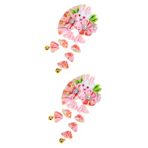 MAGICLULU 2st Quaste Glocke Haarschmuck Kaninchen Haarspange Japanische Kimonos Für Frauen Haarspange Für Mädchen Niedliche Haaraccessoires Haarnadel Hase Braut Die Klingel Rosa von MAGICLULU