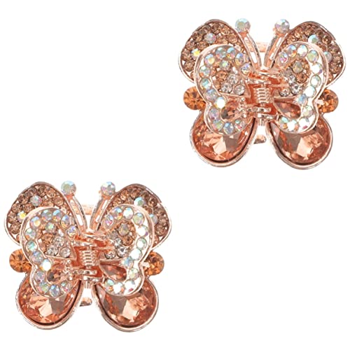 MAGICLULU 2St Schmetterlings-Strass-Clip pferdeschwanz haarspange Haarklammer für Pferdeschwanz Haarspangen klein Mini Krallenclips für Kinder Haarnadel Mini-Schmetterlingskrallen-Clips von MAGICLULU