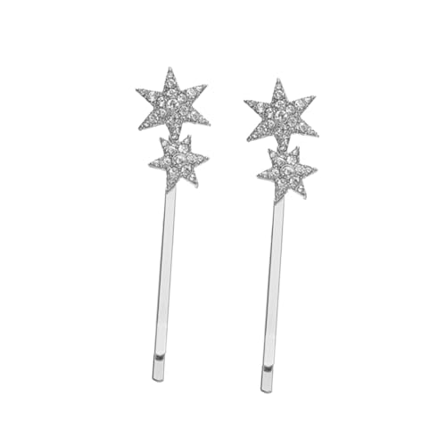 MAGICLULU Bobby-set 2 Stück Haarspangen mit Strasssteinen und Sternen Modischer Haarschmuck für Frauen und Mädchen Curbies für Das Haar von MAGICLULU