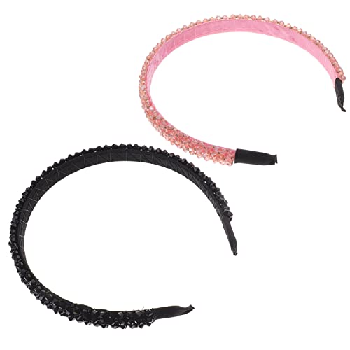 MAGICLULU 2St Stirnband Diamant-Haarspange Stirnbänder für Mädchen haarschmuck haar zubehör Haargummi Haarklammer frauen kopfschmuck mädchen stirnbänder Kristall Haarnadel Schal Fräulein von MAGICLULU