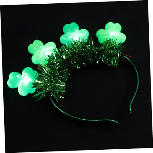 MAGICLULU 2st Stirnband Leuchtendes Stirnband St. Patricks Day Kopfschmuck Kleeblatt-stirnband Kleider Für Mädchen Festival-party-dekor E-mädchen-kleidung Haar Irland Plastik Fräulein von MAGICLULU