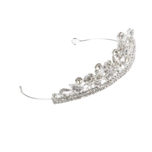 MAGICLULU 2st Strass Tiara Kinderkleidung Retro-kleidung Abschlussball Kostüme Für Mädchen Mädchenkleidung Barock Mondkrone Braut Zinklegierung Kristall Weiß Hochzeitskleid von MAGICLULU