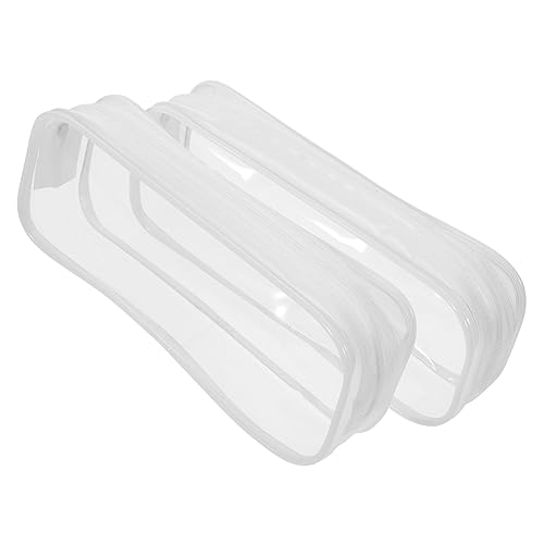 MAGICLULU 2st Transparentes Federmäppchen Kleine Reißverschlusstaschen Transparente Bleistifttasche Durchsichtiges Federmäppchen Für Prüfungen Weiß Mehrzweck Schreibwaren PVC Student von MAGICLULU