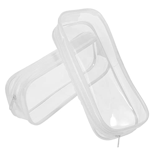 MAGICLULU Große Schreibwarentasche mit Reißverschluss 2er-Pack PVC-stiftetasche Tragbares Federmäppchen für Prüfungen Organisieren Sie Ihre Vorräte für Die Schule Reisen oder Das Büro von MAGICLULU