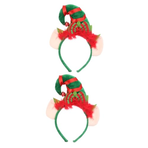 MAGICLULU 2St Weihnachtskopfschmuck Stirnband Weihnachtsaccessoires für Frauen Ohr haar zubehör haarschmuck Kidcore-Kleidung Weihnachtskopfbedeckung weihnachtliches Kostümzubehör Bandeau Hut von MAGICLULU