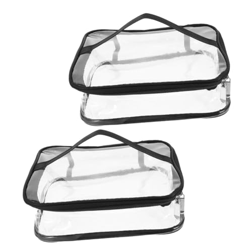 MAGICLULU 2stücke Transparenter Kosmetiktasche Aus PVC Reise-Make-up-Tasche Tragbar Kosmetiketui Kulturbeutel Organizer Für Frauen von MAGICLULU