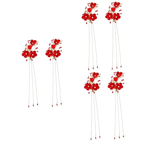 MAGICLULU 3 Paare Haar Klammern chinesische traditionelle Kleidung für Frauen Haarstäbchen mit Quaste Haarklammer haarschmuck Blumen Haarnadeln Hochzeitskopfschmuck Handbuch Haarteil China von MAGICLULU