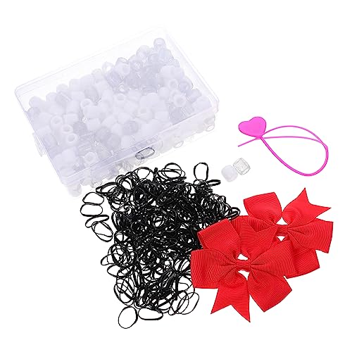 MAGICLULU 3 Sätze Tonnenperlen Haarperlen Gehäkelter Haarring Haarschmuck Ring Geflochtene Haarspule Mini-haarspangen Perlen Für Kinder Zöpfe Perücke Ringe Polyester Dekorationen Empfindlich von MAGICLULU