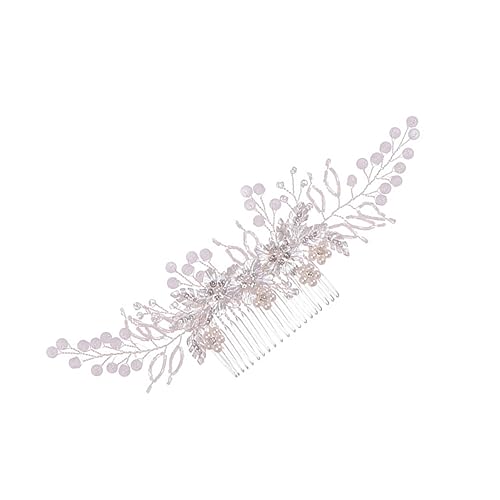 MAGICLULU 3 Stk Blumenblattkamm haarblume hochzeitshaar schmuck Blumenhaar Haarschmuck für Frauen Tiara handgefertigte Haardekoration modische Haarnadel Handbuch Kopfbedeckung Perle Weiß von MAGICLULU