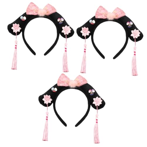 MAGICLULU 3 Stk Gege Kinderstirnband Kimono-haarspange Japanische Haarnadel Kuchenformen in Herzform Haarklammern Für Frauen Quaste Haarschleife Kostüm Die Blumen Rosa Haarschmuck Polyester von MAGICLULU