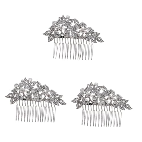 MAGICLULU 3 Stk Kamm Haarkämme für Frauen Hochzeit Kristallhaarkämme die trauzeugen brautjungfer comb hochzeitsdeko Tiara Strass-Kopfbedeckung Kopfschmuck für die Braut schmücken von MAGICLULU