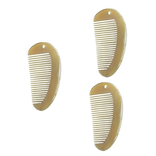 MAGICLULU 3 Stk Kamm Kämme für Frauen Luft texturieren Zahn handgefertigt Anti-static comb Piercing comb Multi-functional comb Mini-Haarglätter perforierende Kämme Hörner Yak-Horn Fluffer von MAGICLULU