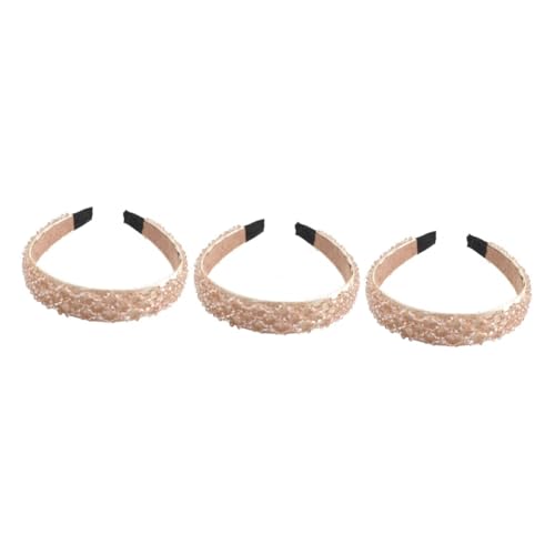 MAGICLULU 3 Stk Perlen Haarreifen Breiter Haarreif Haarschmuck Für Mädchen Haar Strass Juwelenbesetztes Stirnband Verziertes Stirnband Frauen Stirnband Haarjuwel Mode Kristall Damen Haarring von MAGICLULU