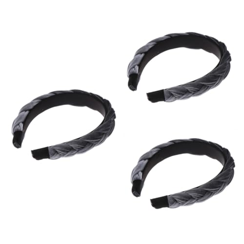 MAGICLULU 3 Stk Geflochtene Kopfreifen Haarband Haar Wildleder Mädchen Stirnbänder Headwraps Stirnband Modische Stirnbänder Elastische Stirnbänder Haarreifen Kopftaste Damen Breitseite von MAGICLULU