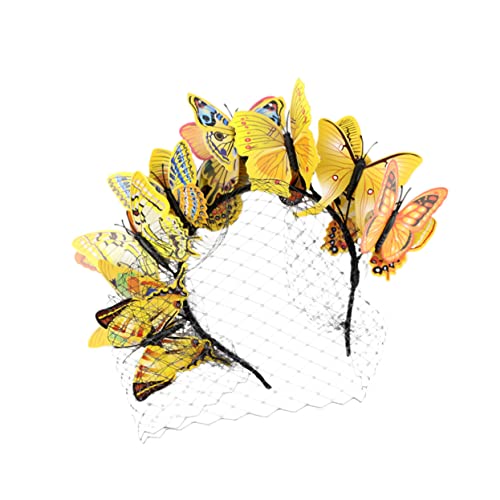MAGICLULU 3 Stk Schmetterlings-stirnband Tarnmütze Für Damen Brautaccessoires Tiara Für Mädchen Perücken Für Afrikanische Frauen Monarchfalter-stirnband Kind Mori-abteilung Plastik von MAGICLULU