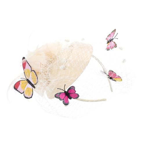 MAGICLULU 3 Stk Schmetterlingshut Stirnband Haarband haarschmuck Accessoires für weiße Haare königliche hüte für frauen hochzeit Hochzeitsdekoration Kappen Party-Kopf-Reifen Party-Haarreifen von MAGICLULU