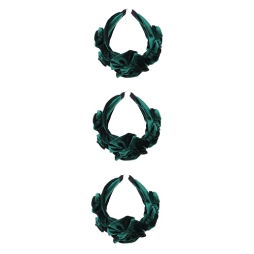 MAGICLULU Spa-Stirnband 3 Stück 5 modischer Haarreif Mode Blumen Stirnband Haargummi Haarband Flanell-Haarbänder frauen stirnband Europäisch und amerikanisch Haarschmuck Damen von MAGICLULU