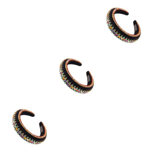 MAGICLULU 3 Stück Heißer Haarreifen Damenhaar Breiter Haarreifen Modischer Haarreifen Strass Stirnband Modisches Stirnband von MAGICLULU