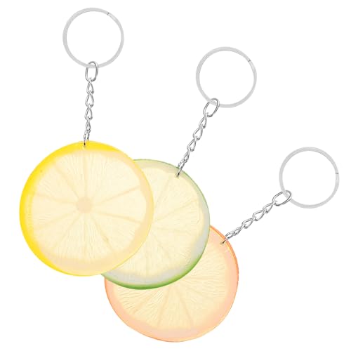 MAGICLULU 3 Stück Leichte Kunstfrucht Anhänger für Taschen Schlüssel Süße Zitrone Bag Charms für Frauen für Handtaschen und Rucksäcke von MAGICLULU