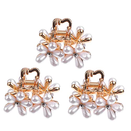 MAGICLULU 3 Stück Perlen Haarspange Mädchen Haarnadel Mädchen Haarklemmen Mädchen Haar Accessoires Mini Haarspange Haarschmuck Haarspangen Haarklammer Blumen Haarnadel Mädchen von MAGICLULU