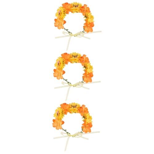 MAGICLULU 3st Schmetterlingsblumen-stirnband Kopfbedeckungen Für Damen Haarschmuck Für Die Braut Hawaiianische Haaraccessoires Künstliches Blumenmuster Blumen Tiara Foto Böhmen Stoff Mädchen von MAGICLULU