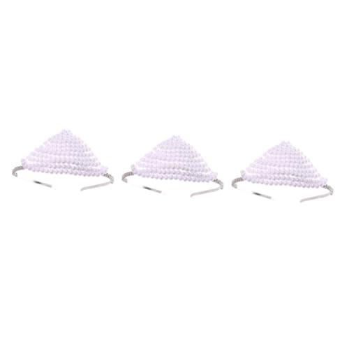 MAGICLULU 3 Stück Schnur Braut Stirnband hair toppers for women hair bows for women Haarschmuck für die Hochzeit Perlenstirnbänder Tiara Haarbänder Braut Haarschmuck Hochzeit Perlenstirnband von MAGICLULU