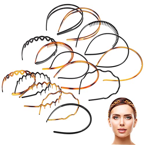 MAGICLULU 30 Stk Retro-Stirnband mit Zähnen haarband set party haarreif dekorative Stirnbänder Kunststoff Haarbänder für Männer Haargummis haarschmuck feine Haarreifen dünne Stirnbänder von MAGICLULU