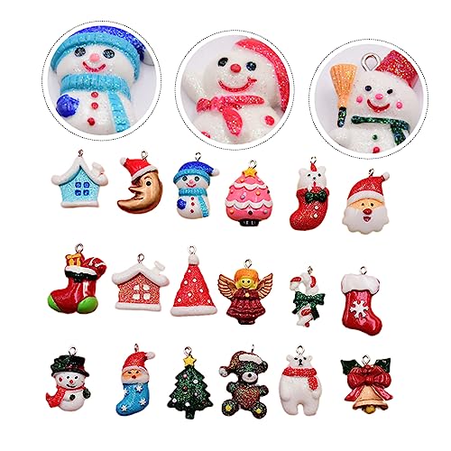 MAGICLULU 30 Stück Teiliges Weihnachtsanhänger Resin Snowman Socken Mix Langlebig Farbintensiv Leicht für Halsketten Armbänder Ohrring Charms Festliche Christbaumschmuck Aufhänger von MAGICLULU