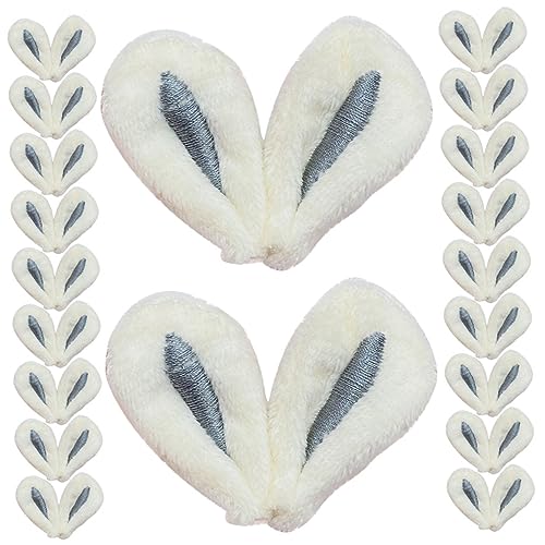 MAGICLULU 30st Hasen Ohren Haarschmuck Zubehör Für Meerschweinchen Haarnetze Für Den Tanz Haarschleifen Für Kleine Mädchen Gummibänder Lockenwickler Spa-stirnband Haarnadel Grey Stoff von MAGICLULU