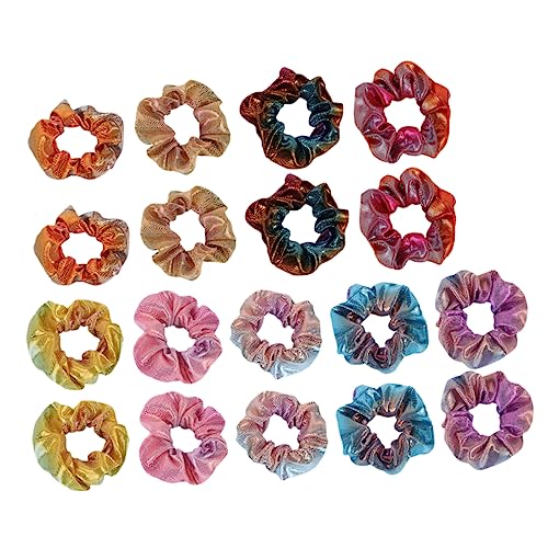 MAGICLULU 36 Stk Haar ring mit verlauf Regenbogen-Haargummis Pferdeschwanzhalterbänder haarschmuck Haarbänder Tiara Haargummis für Frauen Kopfschmuck für Frauen Tie-Dye von MAGICLULU