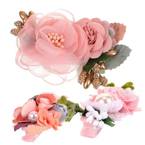 MAGICLULU 3St Blumen-Haarspangen für Kinder Kunstblumen-Kopfschmuck Blumen Haarnadeln hochzeitshaar schmuck wedding hair accessories Haarklammer Haar Klammern Kopfschmuck für Blumenkinder von MAGICLULU