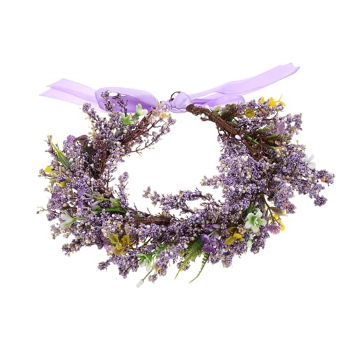 MAGICLULU 3st Blumenkronenkranz Perückenband Haarbänder Für Mädchen Verstellbares Haargummi Weibliches Stirnband Simulierter Kranz Hochzeit Florales Haarband Stoff Fee Kind Foto von MAGICLULU