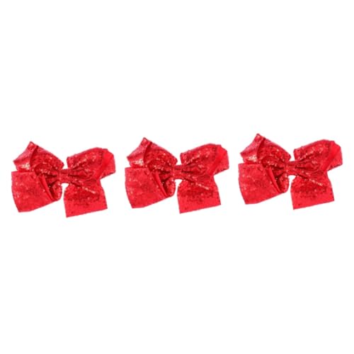 MAGICLULU 3St Haar Klammern dekorative Alligator-Haarspangen Bowknot-Haarnadel Schleife Haarspange haarschmuck seidenband Haarklammer Haarnadeln Kinder Haarspange extra groß Ausgabekarte rot von MAGICLULU